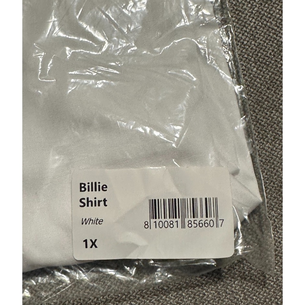 NWT|Harshman Billie 100% Cotton Popover V Neck Blouse Button Detailing White 1X - Picture 6 of 7